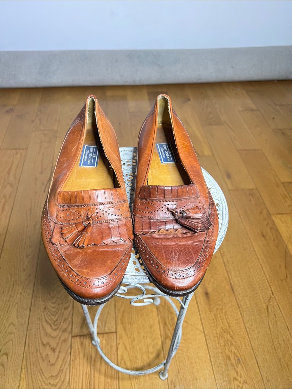 Bostonian Cognac Leather Tassel Loafers